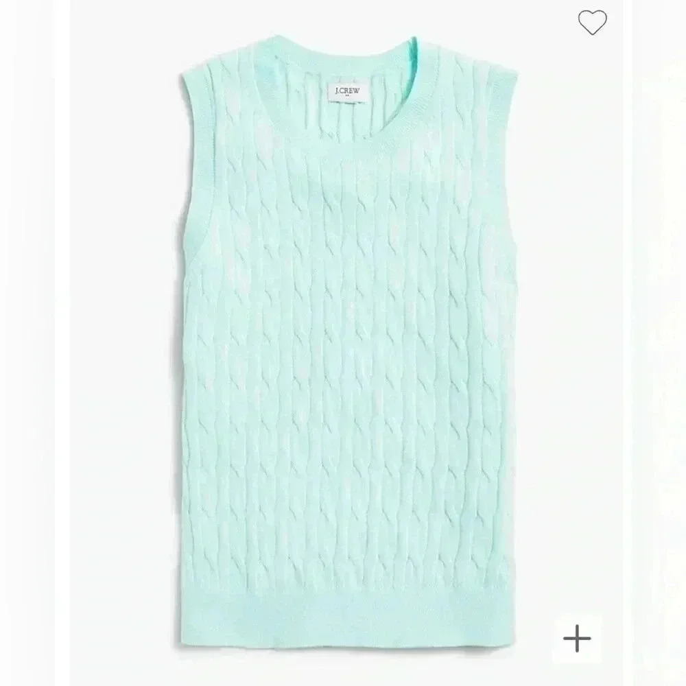 J Crew factory Cable sweater shell Size Large Blue - Size L - NWT